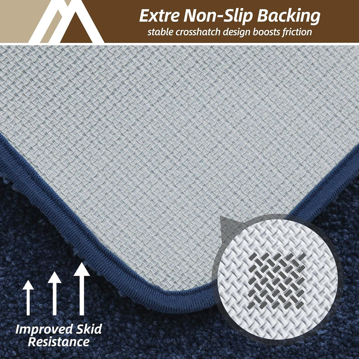 COSY HOMEER Extra Thick Bath Rugs for Bathroom Non Slip Bath Mat 20x32 Navy