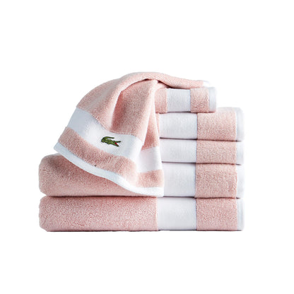 Lacoste Sport Stripe 100% Cotton 6-Piece Towel Set, Meteorite