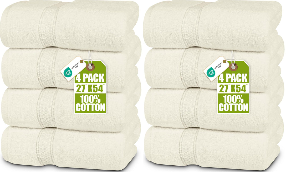 Utopia Towels 4 Pack Premium Bath Towels, 27x54 in, 600 GSM Cotton Grey