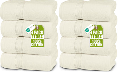 Utopia Towels 4 Pack Premium Bath Towels, 27x54 in, 600 GSM Cotton Grey