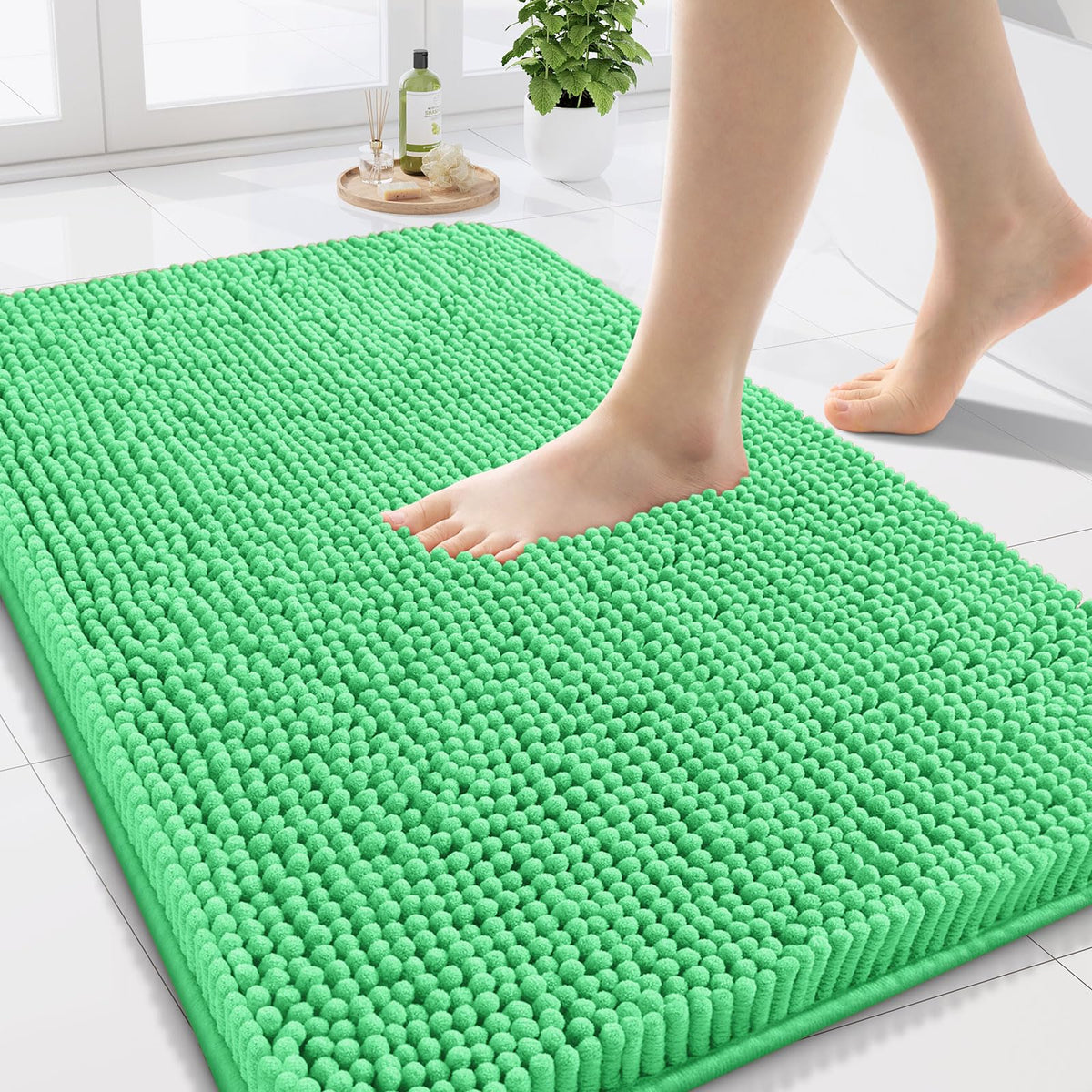 Arotive Bathroom Rugs 24x16, Soft Absorbent Shaggy Chenille Bath Rugs