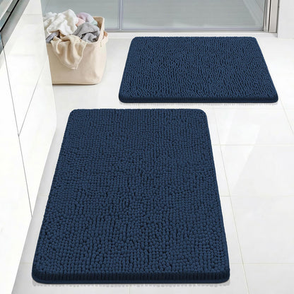 Bcoimo Bath Rug Mat,Sage Chenille High Absorbent Long Bathroom Runner Rugs