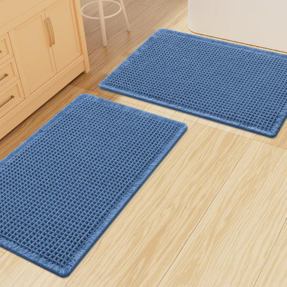Smiry Waffle Bathroom Rugs Sets 2 Piece (30x20+24x16, Brown)
