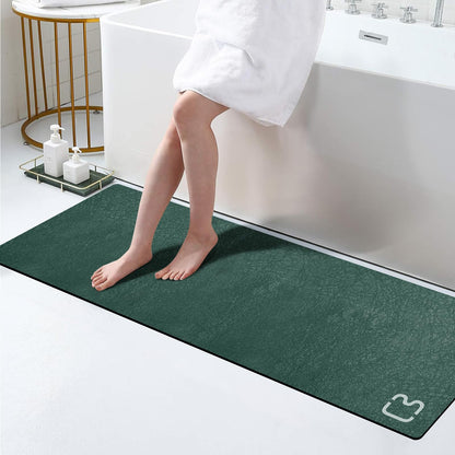 RUERYA Grey Long Bathroom Rugs Large Stone Bath Mats for Bathroom,15.7"x47"