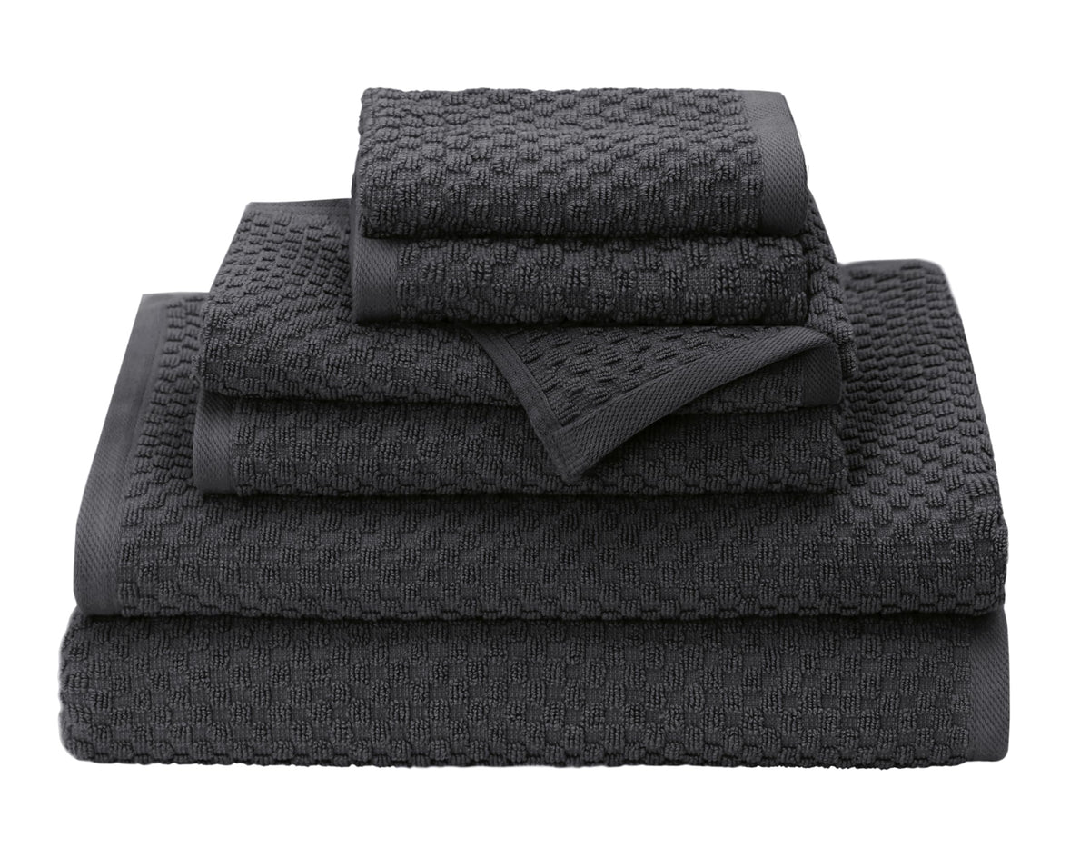COTTON CRAFT Euro Spa Waffle Weave Bath Towels - Set of 4 Grey Towels
