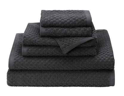 COTTON CRAFT Euro Spa Waffle Weave Bath Towels - Set of 4 Grey Towels