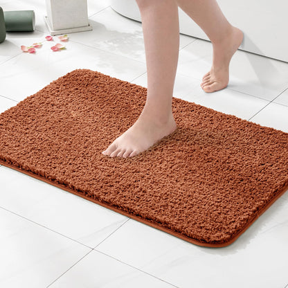 MIULEE Dark Purple Bathroom Rugs Soft Small Microfiber Bath Mat 16x24 Inch