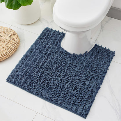 ILANGO Bathroom Rugs Light Grey 44x24, Soft Absorbent Chenille Bath Rugs