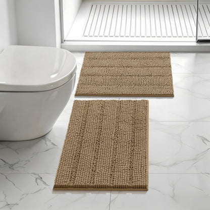 Bcoimo Bath Rug Mat,48x24 High Absorbent Latte Long Bathroom Runner Rugs