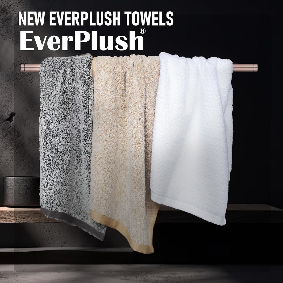 Everplush Diamond Jacquard 6 Pieces Bath Towel Set, Luxury Super Soft Oversized Towels, Highly Absorbent Diamond Jacquard Quick Dry Bath Towel for Bathroom Navy Blue Towel Set