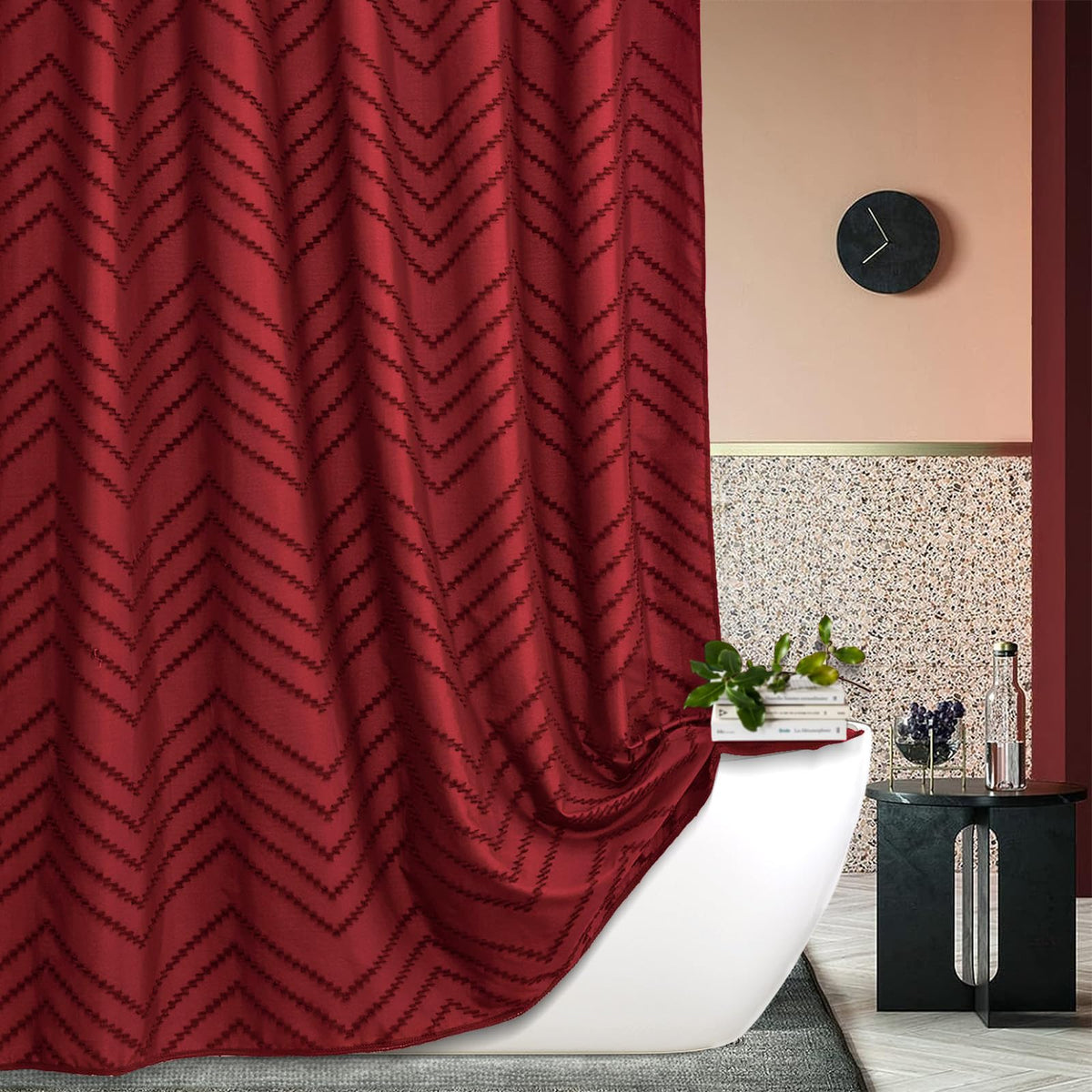 Grey Boho Fabric Shower Curtain 72 x 72 Inches