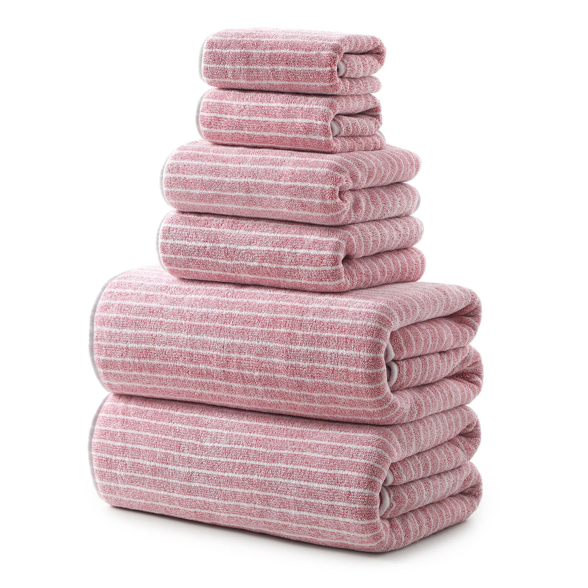 REDKISS 6-Piece Microfiber Bath Towel Set, Ultra Soft, Highly Absorbent & Quick Dry, 35x70 Inch Oversized, Gray Towels for Bathroom, Spa, Gym, 2 Bath 2 Hand 2 Washcloths