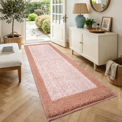 Long 2x4 Ft (48''x24'') Bathroom Rugs, Non Slip Washable Bath Mat Grey