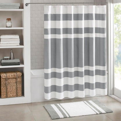 Madison Park Arbor Waffle Shower Curtain for Bathroom, 72 x 72, Beige