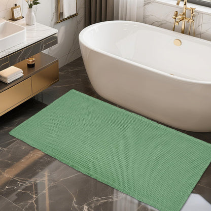 ZALL Tan Waffle Bath Mat,Super Absorbent Non Slip Bathroom Rug,Brown 18x30inch,Machine Washable Ultra Soft Floor Mats