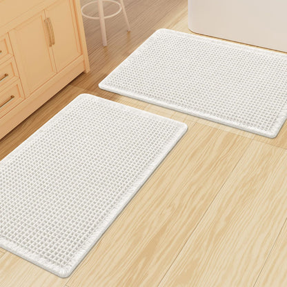 Smiry Waffle Bathroom Rugs Sets 2 Piece (30x20+24x16, Brown)