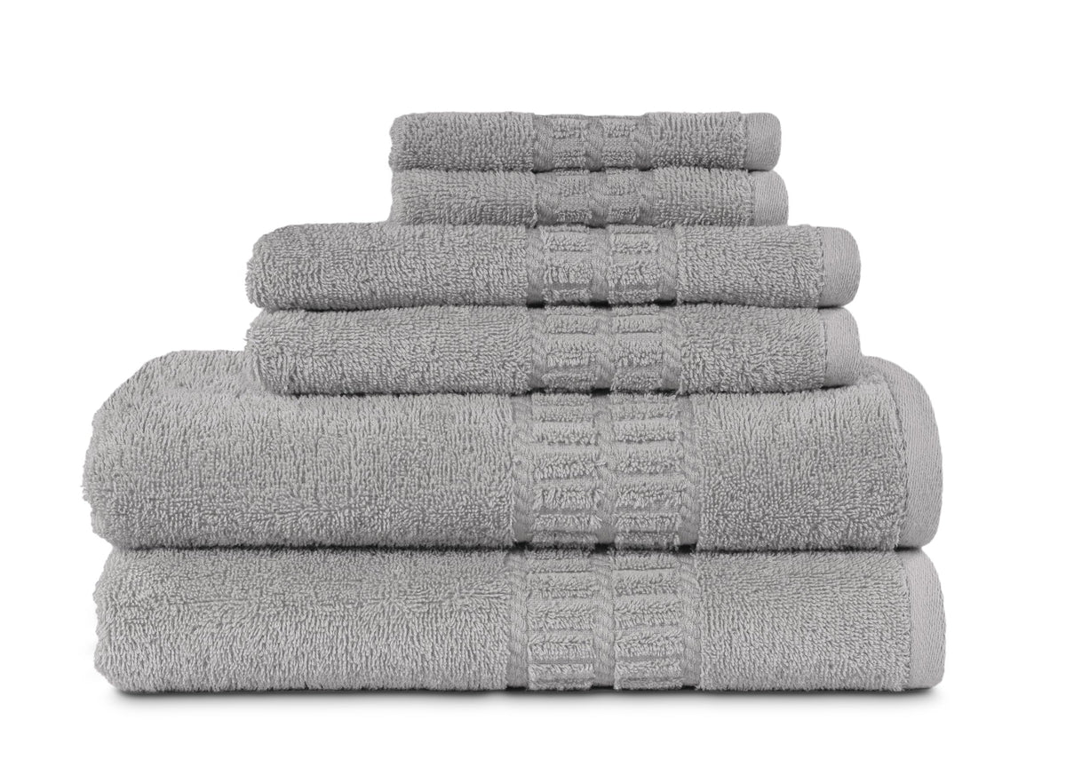 MyPillow MyTowels 6 Piece Towel Set - 100% Cotton Soft Absorbent Towels for Bathroom, 2 Bath Towels, 2 Hand Towels, 2 Washcloths [MyTowels 6-Piece Set, Khaki]