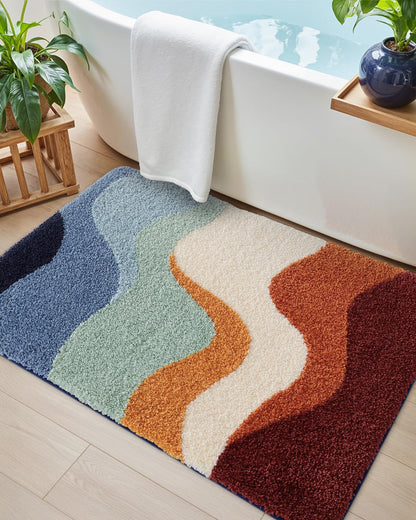 DEXI Colorful Bath Mats 36x24, Non Slip Washable Bathroom Rug