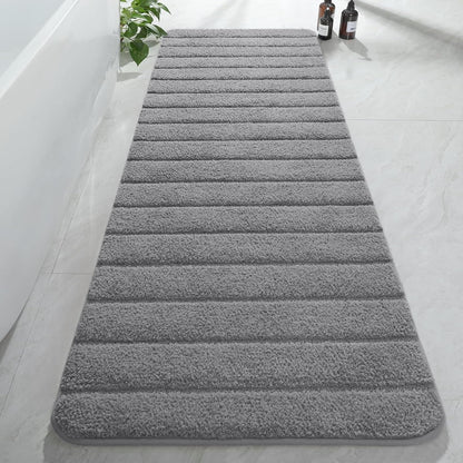 AROGAN Luxury Long Bathroom Runner Rugs 24x60 Inch Bath Rug Non Slip, Black