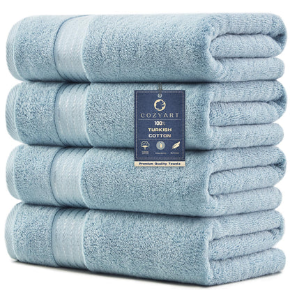 COZYART Luxury Bath Towels 4 PCS, 27x54 650 GSM Turkish Cotton Burnt Orange
