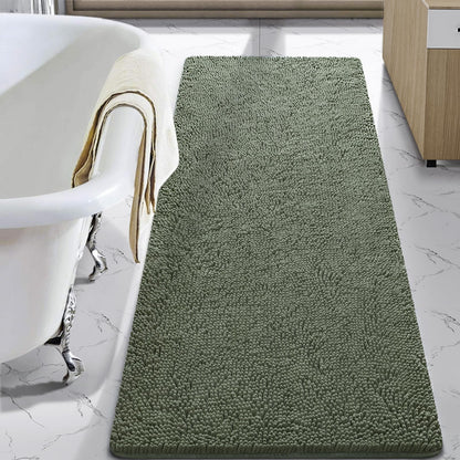 LOCHAS Luxury Bathroom Rug Shaggy Bath Mat 24 x 60 Inch, Gray
