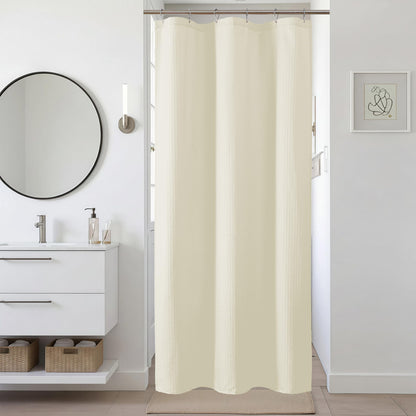 Pink Shower Curtain 72 Inch Length 1 Piece, Waffle Embossed Textured Soft Fabric Hotel Shower Curtain for Bathroom, Modern Polyester Water Repellent Machine Washable Bath Decor, 72Wx72L Inches