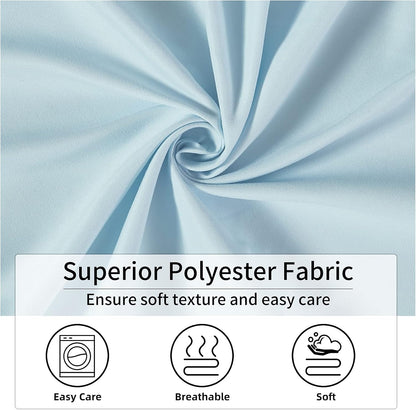 Light Blue Ruffle Shower Curtain Farmhouse Fabric Cloth Shower Curtains for Bathroom 72x72 Inches,Standard Size
