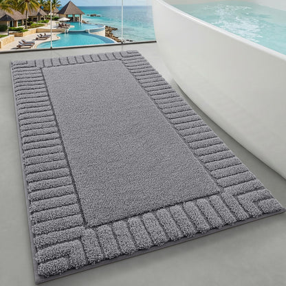 LUMI Soft Bathroom Rugs Absorbent, Non Slip Bath Mat 24x36, Beige