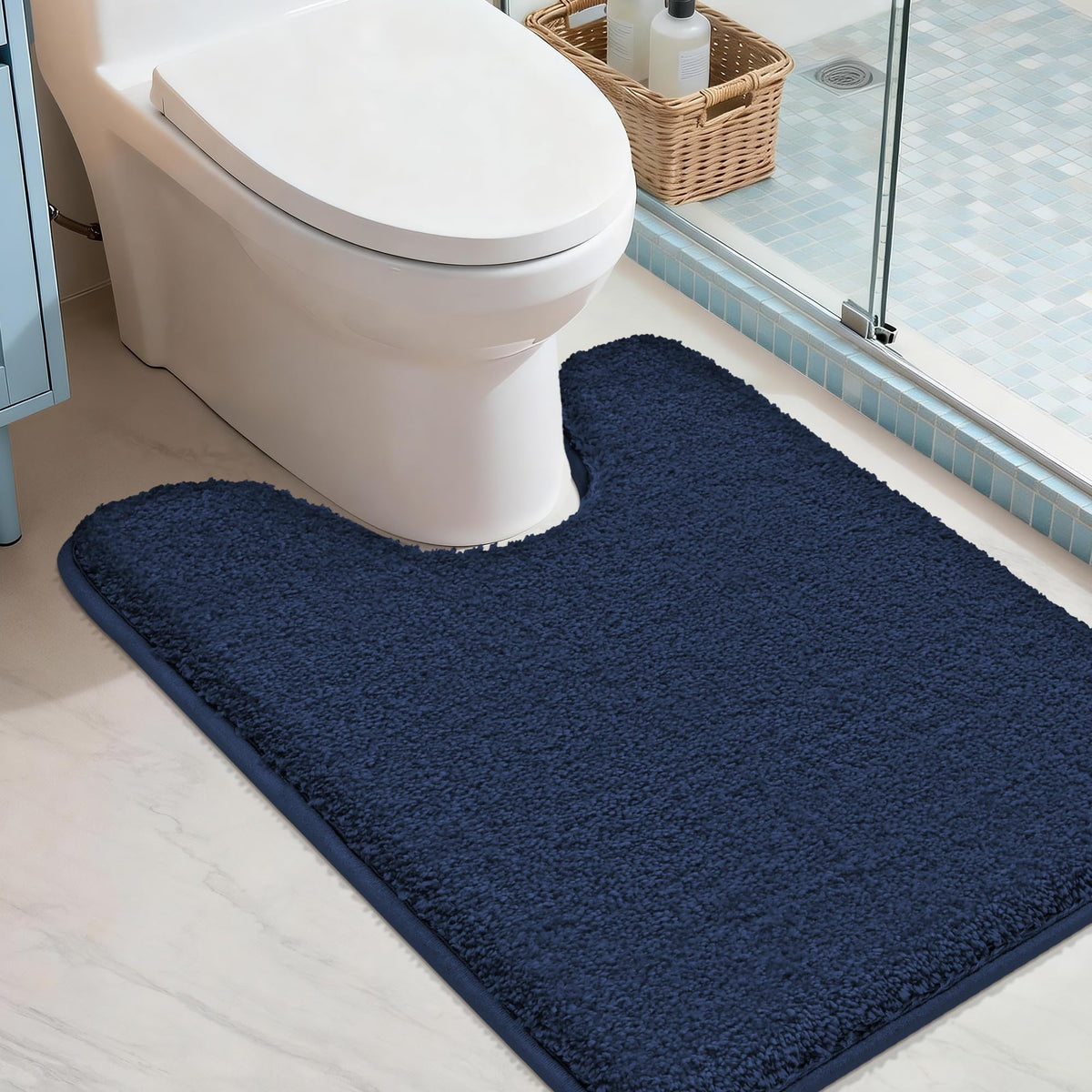 COSY HOMEER Extra Thick Bath Rugs for Bathroom Non Slip Bath Mat 20x32 Navy