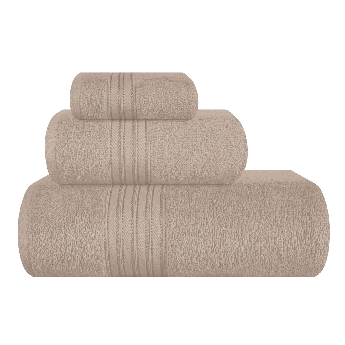 BOUTIQUO 6 Pack Cotton Towel Set, Contains 2 Bath Towels 28x55 inch, 2 Hand Towels 16x24 inch & 2 Wash Coths 12x12 inch, Ideal Everyday use, Ultra Soft Compact & Lightweight - Purple