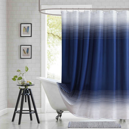 Fabric Shower Curtain, Blue Shower Curtain, Plolyester Ombre Shower Curtains for Bathroom, Modern Decorative Bathroom Curtains, 72" W x 72" H