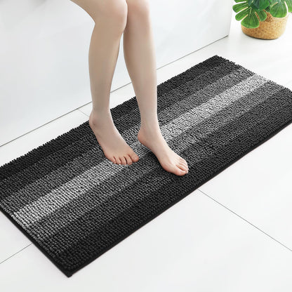 Gibelle Chenille Bathroom Rug Set 2 Piece - Non Slip Bath Mat 16x24, 20x32