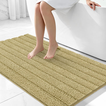 Bcoimo Bath Rug Mat,48x24 High Absorbent Latte Long Bathroom Runner Rugs