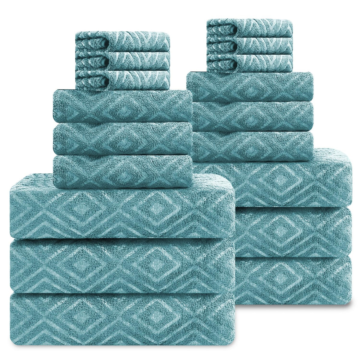 Smuge 18-Piece Bath Towel Set, Include 6 Bath Towel Sheets, 6 Hand Towels and 6 Washcloths - Highly Absorbent Quick Dry 100% Microfiber,Ultra Soft Bathroom Towel Set (Dark Gray)