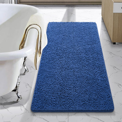LOCHAS Luxury Bathroom Rug Shaggy Bath Mat 24 x 60 Inch, Gray
