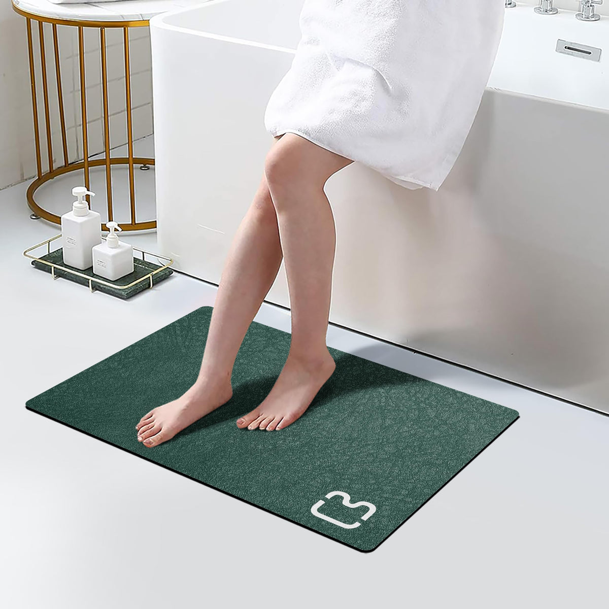 RUERYA Grey Long Bathroom Rugs Large Stone Bath Mats for Bathroom,15.7"x47"