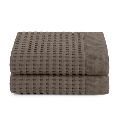 GILDEN TREE Waffle Hand Towels for Bathroom Quick Dry Large Luxury Lint Free Super Absorbent Cotton Hand Towels Set of 2, Modern Style (Cream)