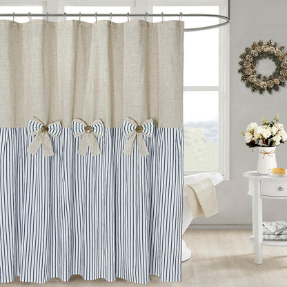 DOSLY IDÉES Farmhouse Black Shower Curtain, 72x72 inch