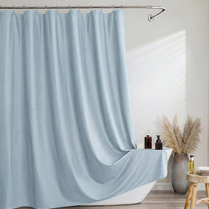 Pink Shower Curtain 72 Inch Length 1 Piece, Waffle Embossed Textured Soft Fabric Hotel Shower Curtain for Bathroom, Modern Polyester Water Repellent Machine Washable Bath Decor, 72Wx72L Inches