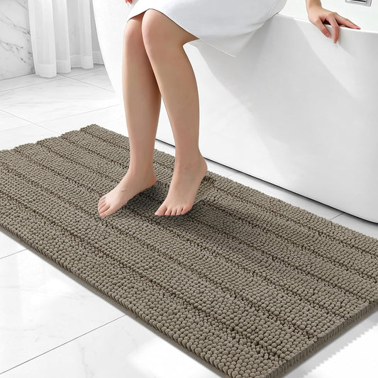 Bcoimo Bath Rug Mat,48x24 High Absorbent Latte Long Bathroom Runner Rugs