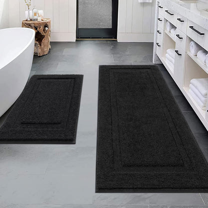 SHACOS Soft Microfiber Bathroom Rugs Set of 2 Pieces, White