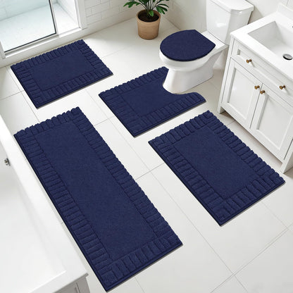 Pauwer Bathroom Rugs Sets 3 Piece, Microfiber Bath Mat Set, Dark Grey