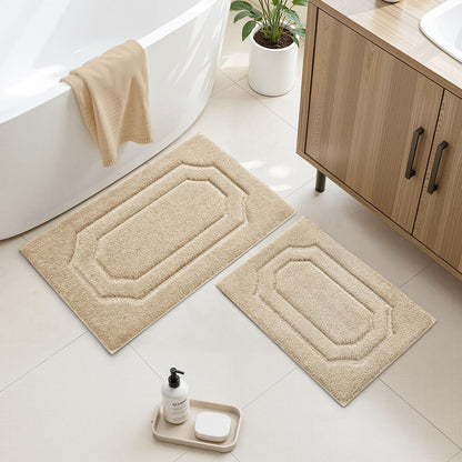 HOMEIDEAS Bathroom Rugs Sets 2 Piece Sage Green 16 * 24+20 * 32"