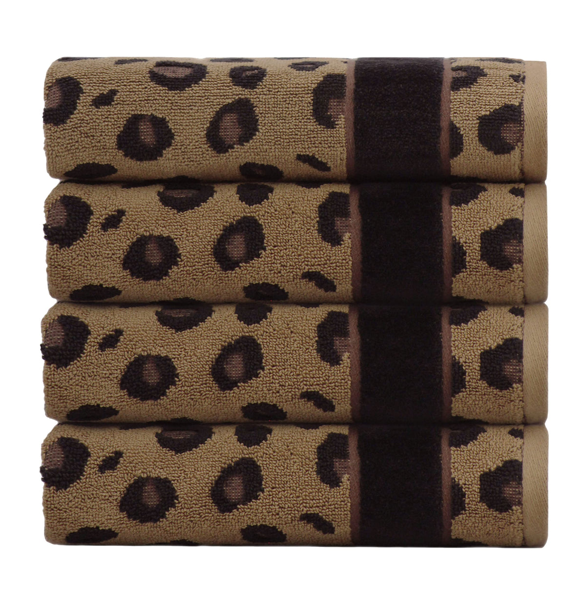 COTTON CRAFT 6 Piece Towel Set - 100% Cotton Animal Print Safari Towels