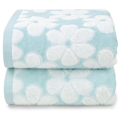 Pink Bath Towels Set of 2, Super Absorbent & Decorative 27.5x55 Inches