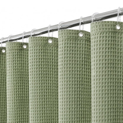 Colorful Star 256GSM Cotton Waffle Shower Curtain, Sage Green, 72 x 72