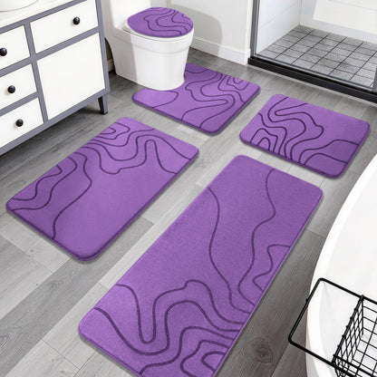 YIHOUSE Memory Foam Bathroom Rugs Sets 2 Piece, 32"x20"+24"x17", Dark Grey