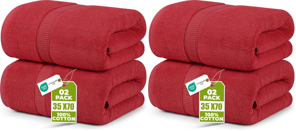 Utopia Towels Jumbo Bath Sheets, 2 Pack, 35x70 in, 600 GSM Cotton, Grey