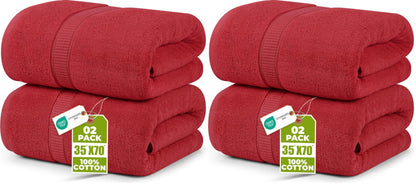 Utopia Towels Jumbo Bath Sheets, 2 Pack, 35x70 in, 600 GSM Cotton, Grey