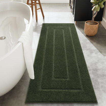 HOMORE Black Bathroom Rug 24x60 Inch Soft Absorbent Bathroom Runner Rug